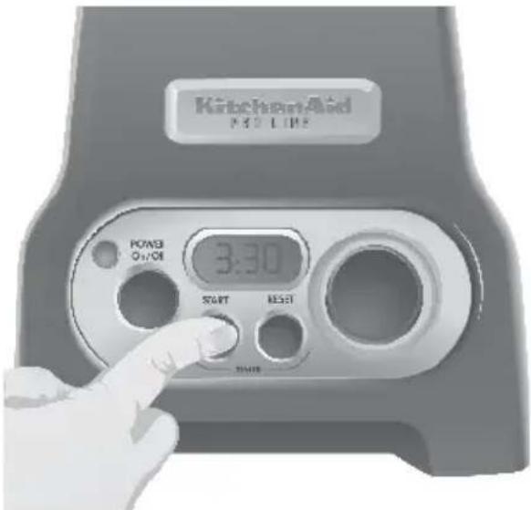 KitchenAid PRO LIME POWER ON/OE 3:30 START RESET START