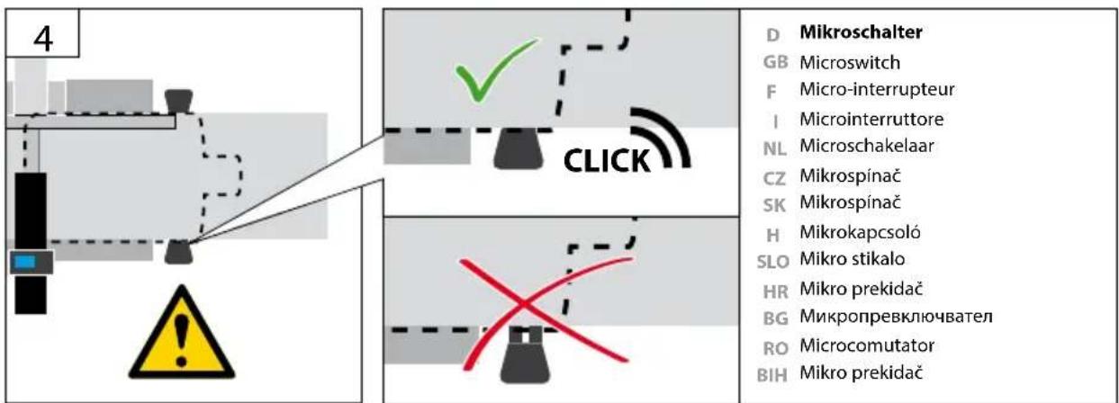 4 CLICK D Mikroschalter GB Microswitch F Micro-interrupteur I Microinterruttore NL Microschakelaar CZ Mikrospínač SK Mikrospínač H Mikrokapcsoló SLO Mikro stikalo HR Mikro prekidač BG Микропревключател RO Microcomutator BIH Mikro prekidač