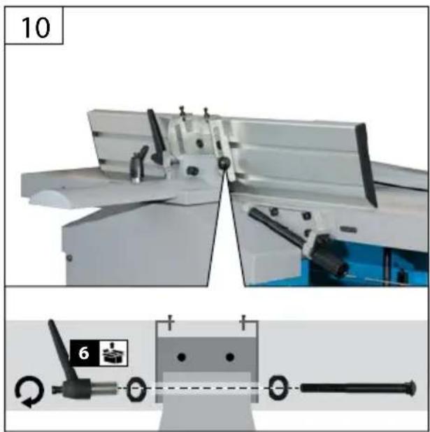Technical illustration of a machine tool and its assembly with a mechanical component (no text or symbols visible)