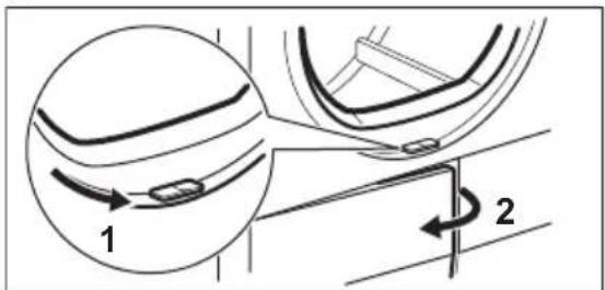 Technical diagram showing two mechanical components with labeled parts 1 and 2, likely illustrating a turning or assembly process.