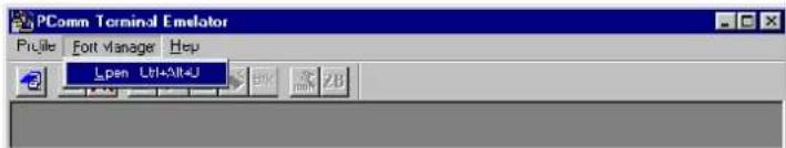 PComm Terminal Emelator Profile Fort Manager Help Open Alt+Alt+U