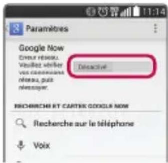 Paramètres Google Now Enour réseau. Visuillet modifier vous commandants réseau, puis messayer. Descriptive RECHESCHI BY CARTIK GOOGLE NOW Recherche sur le téléphone Voix