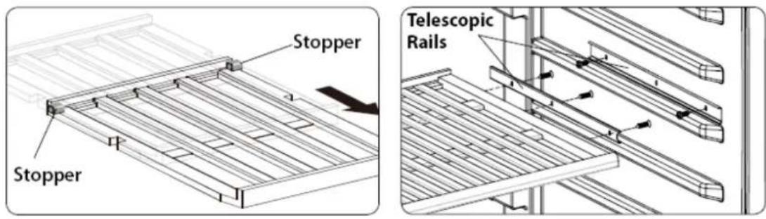 Stopper Stopper Telescopic Rails