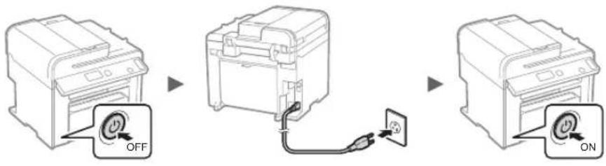 CANON I-Sensys MF4780w - Anschließen des Netzkabels und Einschalten des Geräts über den Netzschalter - 1