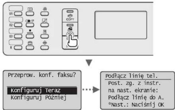 CANON I-Sensys MF4780w - Konfigurowanie ustawień początkowych faksu i podłączanie kabla telefonicznego (wyłącznie modele MF4890dw/MF4870dn/MF4780w/MF4 - 1