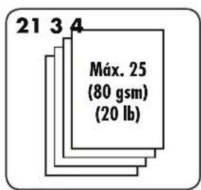 21 3 4 Máx. 25 (80 gsm) (20 lb)