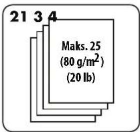 21 3 4 Maks. 25 (80 g/m²) (20 lb)