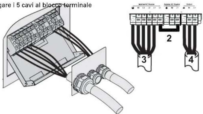 pare i 5 cavi al blocco terminale 3 2 4