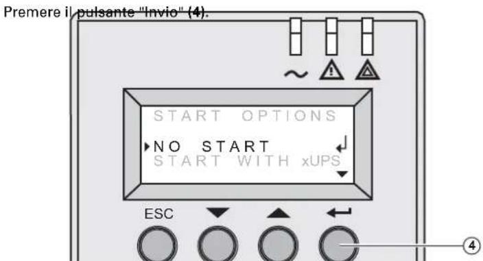 Premere il pulsante "Invio" (4). START OPTIONS NO START START WITH xUPS ESC ④