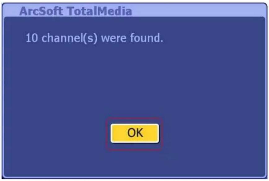 ArcSoft TotalMedia 10 channel(s) were found. OK