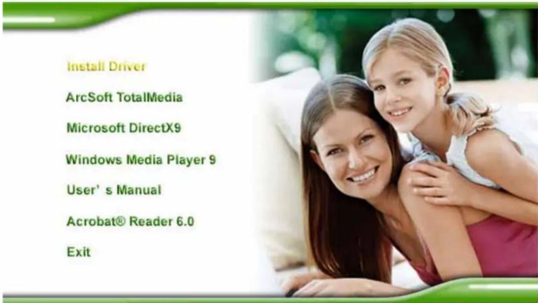 Install Driver ArcSoft TotalMedia Microsoft DirectX9 Windows Media Player 9 User's Manual Acrobat® Reader 6.0 Exit