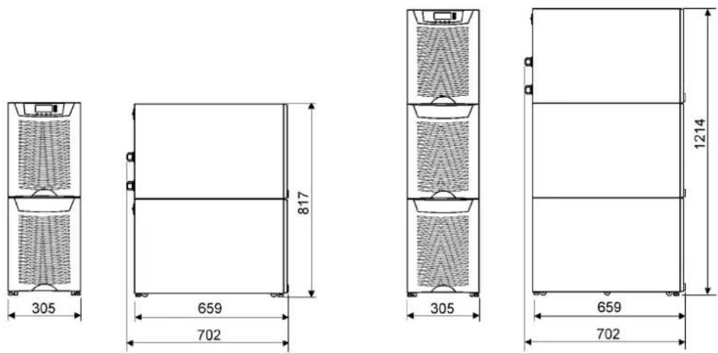 EATON Powerware 9155-10-S-25-64x9Ah-MBS - Dessins dimensionnels - 3