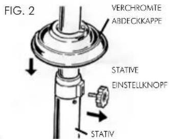 FIG. 2 VERCHROMTE ABDECKKAPPE STATIVE EINSTELLKNOPF STATIV