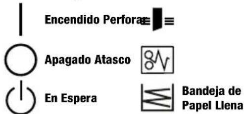 Encendido Perfora Apagado Atasco En Espera Bandeja de Papel Llena