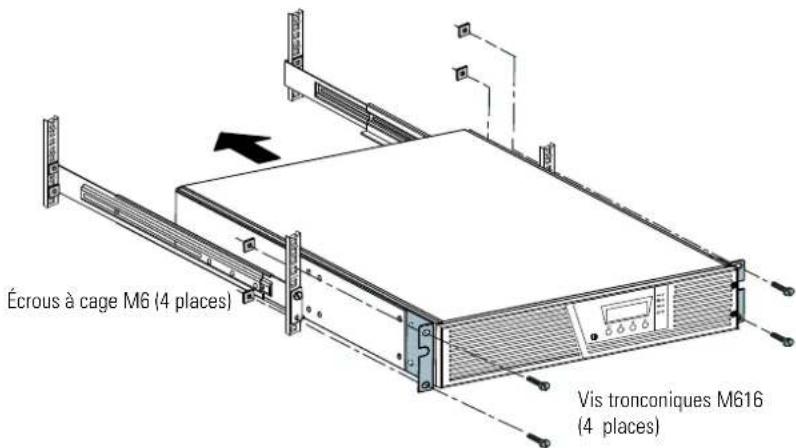 Écrous à cage M6 (4 places) Vis tronconiques M616 (4 places)
