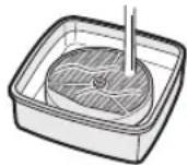 SHARP KC-C70E - Spülen Sie den Luftbefeuchtungsfilter einige Male mit lauwarmem Wasser ab, um sämtliche Reinigungsmittel-Rückstände zu beseitigen. - 1
