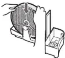SHARP KC-C70E - Attach the Humidifying Filter to the Humidifying Tray, and replace the Humidifying Tray in the unit. - 1