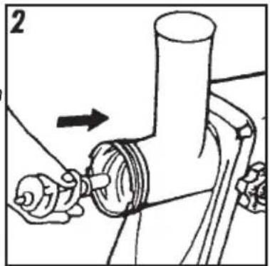 Mechanical assembly diagram showing a pipe connection with a valve and lever (no text or symbols)