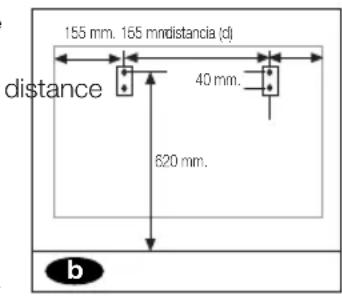 155 mm. 165 mndistancia (d) distance 40 mm. 620 mm. b