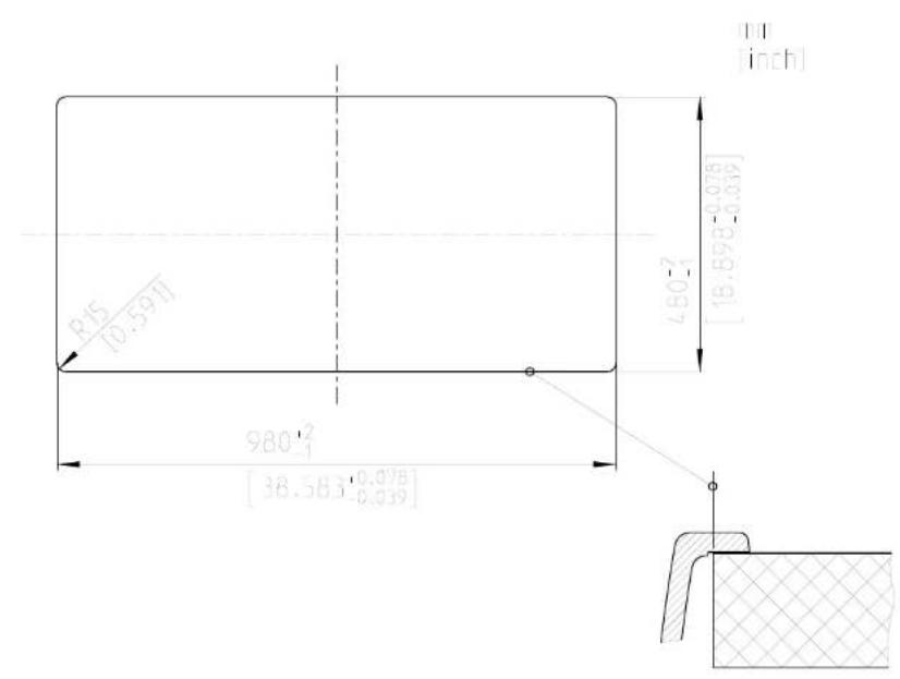 R15 [0.597] 980° [38.583-0.078-0.019] 460° [18.598-0.078-0.019] [inch]