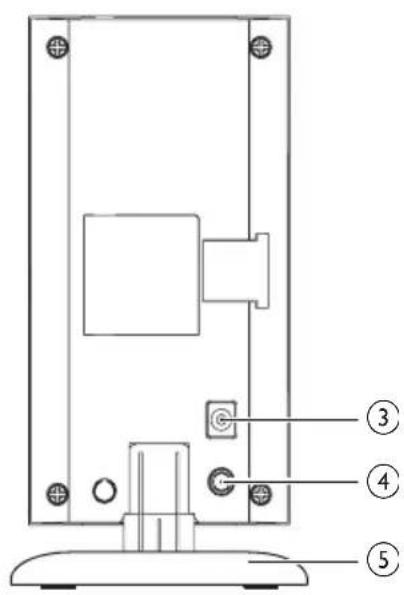 Technical diagram of a door lock mechanism with numbered components labeled 3, 4, and 5