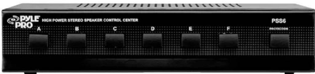 PYLE PRO HIGH POWER STEREO SPEAKER CONTROL CENTER A B C D E F PSS6 PROTECTION
