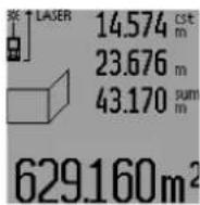BOSCH GLM 250 VF Professional - Вимірювання площі стін (див. мал. L) - 2