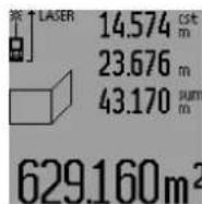 BOSCH GLM 250 VF Professional - 벽 면적 측정 (그림 L 참조) - 2