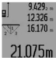 BOSCH GLM 250 VF Professional - b) Mesure double à l'aide de Pythagore (voir figure I) - 1