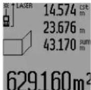 BOSCH GLM 250 VF Professional - Falfelület-mérés (lásd az „L” ábrát) - 2
