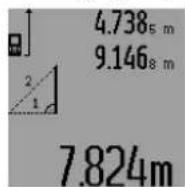 BOSCH GLM 250 VF Professional - a) Enkelt Pythagoras-måling (se Fig. H) - 1