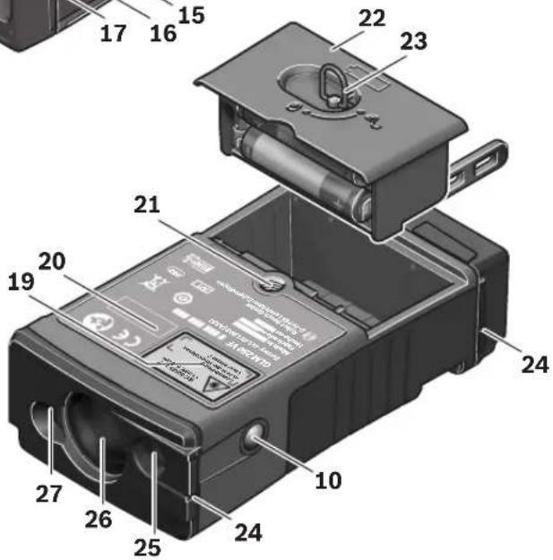 Exploded view diagram of a device with numbered parts for identification