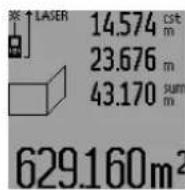 BOSCH GLM 250 VF Professional - Определяне на площи на стени (вижте фиг. L) - 2