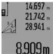 BOSCH GLM 250 VF Professional - c) Combined Pythagoras Measurement (see figure J) - 1