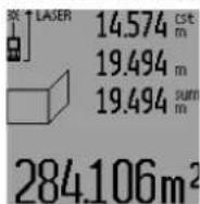 BOSCH GLM 250 VF Professional - Pomiar powierzchni ścian (zob. rys. L) - 1