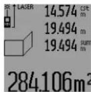 BOSCH GLM 250 VF Professional - Қабырға ауданын өлшеу (L суретін қараңыз) - 1