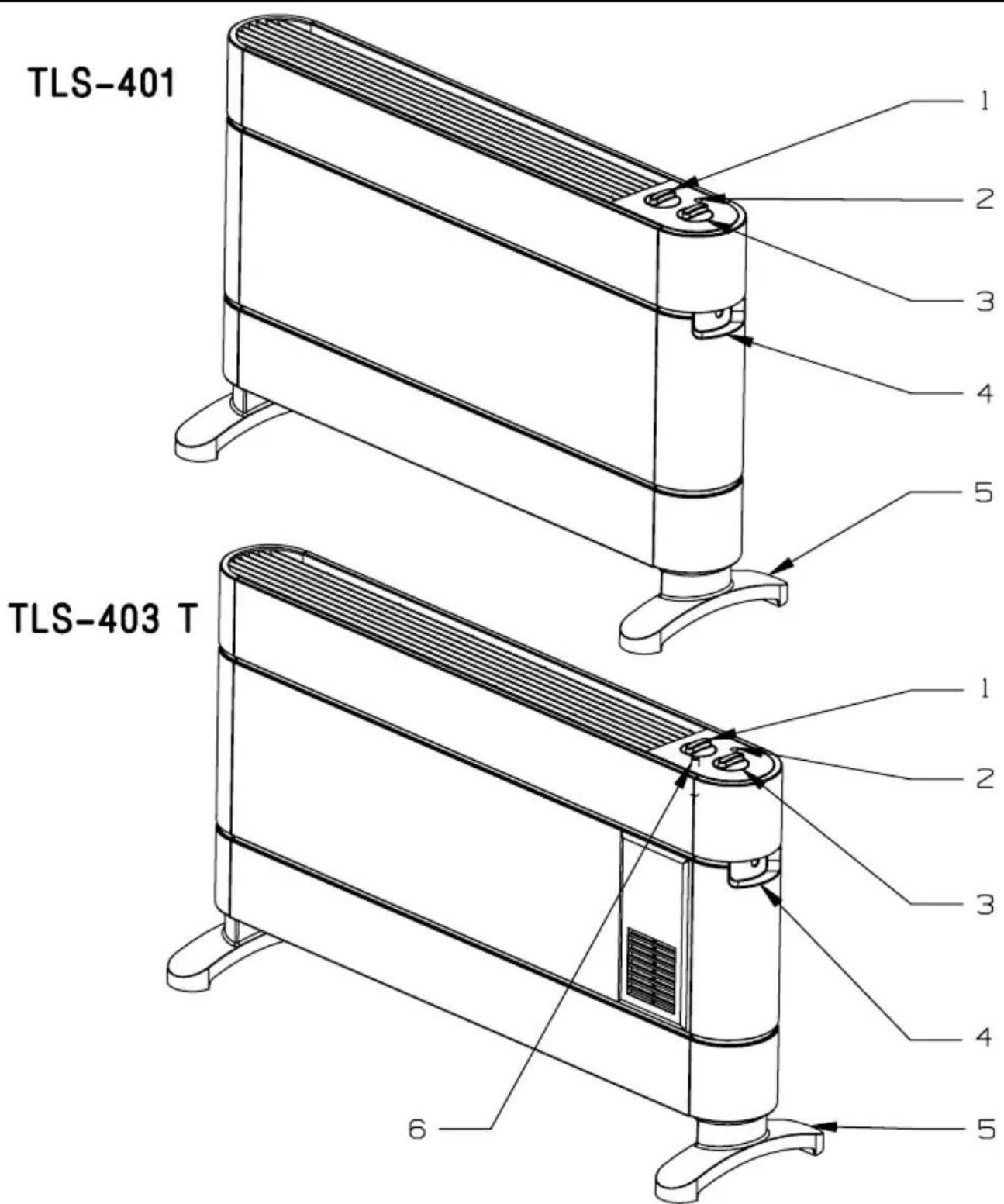 TLS-401 TLS-403 T 1 2 3 4 5 1 2 3 4 5 6