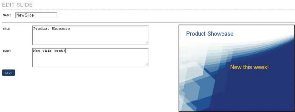 EDIT SLIDE NAME New Slide TITLE Product Showcase BODY New this week! Product Showcase New this week!