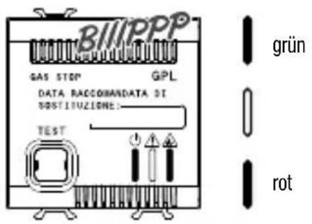 BIII/PPP GAS STOP GPL DATA RACCOHANDATA 31 SOSTITUZIONE: TEST grün rot