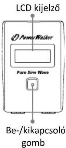 LCD kijelző Power Walker Pure Sine Wave Be-/kikapcsoló gomb