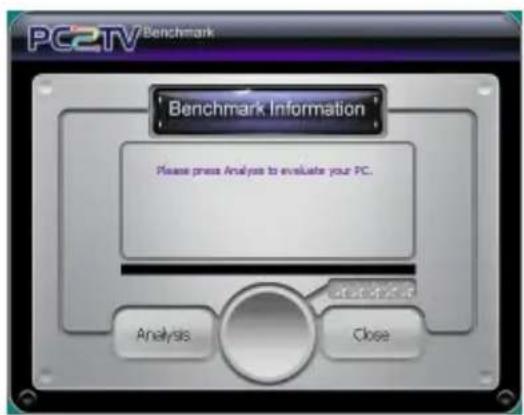 PC2TV Benchmark Benchmark Information Please press Analysis to evaluate your PC. Analysis Close