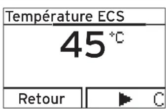 Température ECS 45 °C Retour C