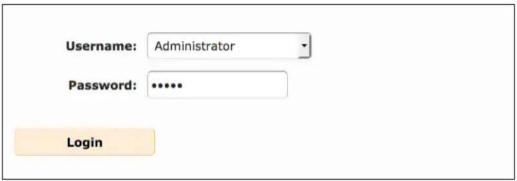 Username: Administrator Password: •••••• Login