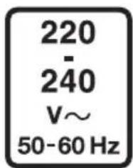 220 240 V~ 50-60 Hz