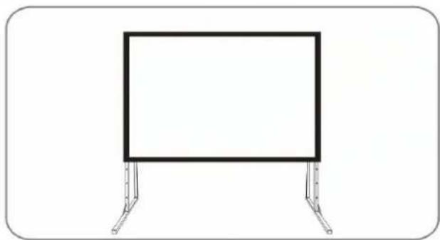 Simple line drawing of a rectangular frame mounted on two metal supports (no text or symbols)
