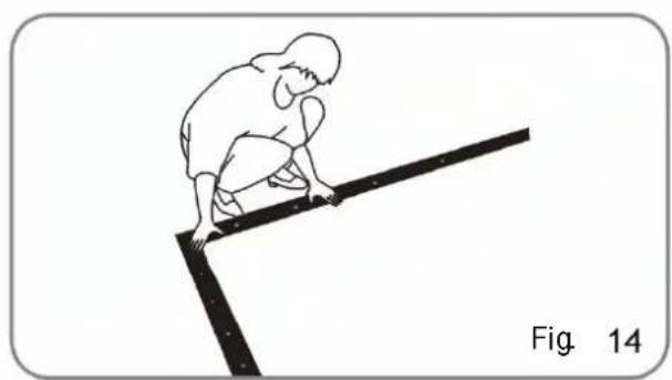Simple line drawing of a person climbing a slope, labeled 'Fig. 14' (no text or symbols on the diagram itself)