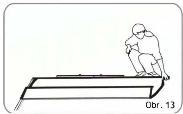 Line drawing of a person sitting on a ladder-like structure, no text or symbols present