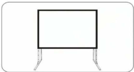 Simple line drawing of a rectangular frame mounted on two metal supports (no text or symbols)