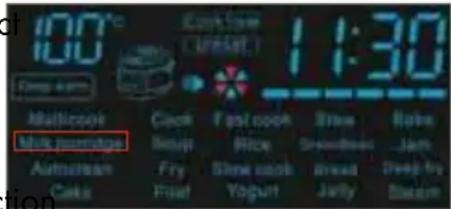 100°C Deep warm Malticook Milk your wife Autumn Cakes Clock Snapp Fry Flat Fast oocn Rice Slow oocn Yogurt Staw Sweetbowl Bread Jelly Baby Jams Deep by Steam