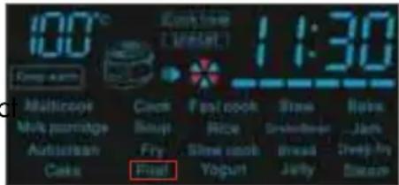 100°C Deep menu Multicope Milk carriage Autobahan Cake Cash Soup Fry Fast cook Rice Sine cook Yogurt Stone Sweetbender Bread Jelly Fast Jack Deep By Season